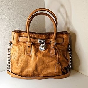 FRI-YAY SALE!!! Authentic leather Michael Kors Crocodile Hamilton Bag